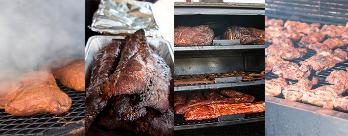 a small sampling of smoked meats and Capt. Rob at work